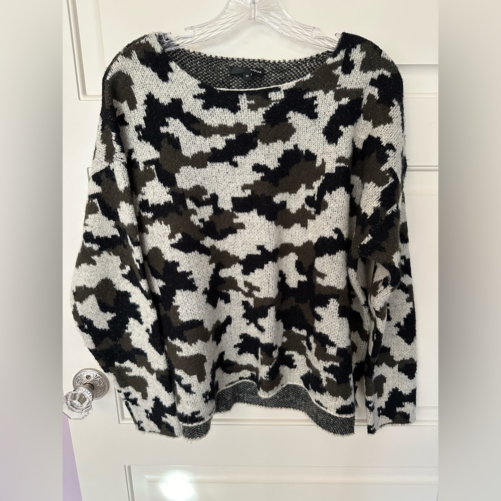 Aqua Camo Print Sweater